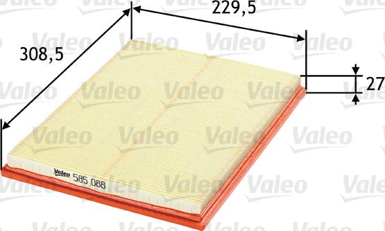 Valeo 585088 - Воздушный фильтр autodnr.net