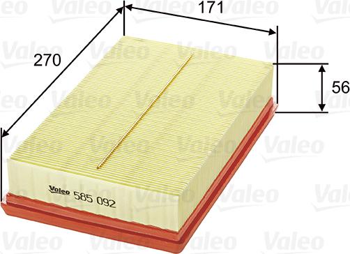Valeo 585092 - Воздушный фильтр autodnr.net