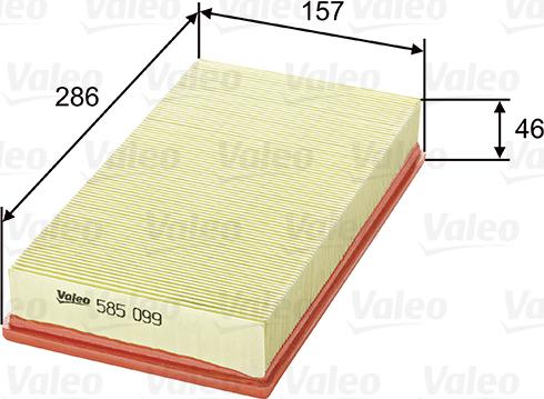 Valeo 585099 - Воздушный фильтр autodnr.net
