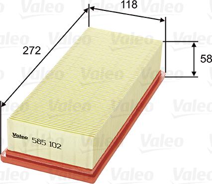 Valeo 585102 - Воздушный фильтр autodnr.net