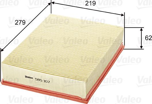 Valeo 585107 - Воздушный фильтр autodnr.net