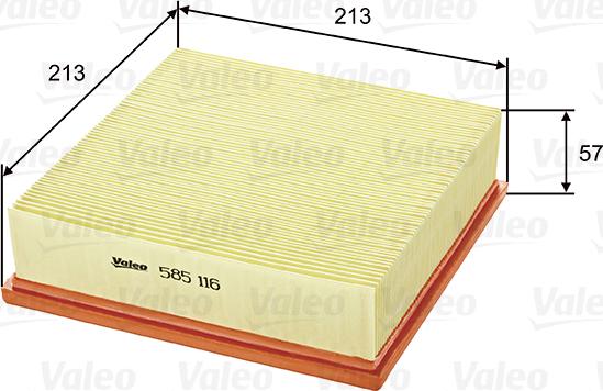 Valeo 585116 - Воздушный фильтр autodnr.net