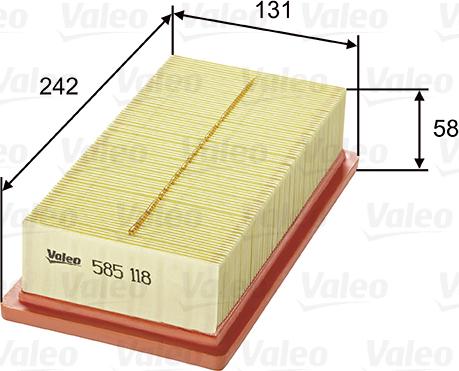 Valeo 585118 - Воздушный фильтр autodnr.net