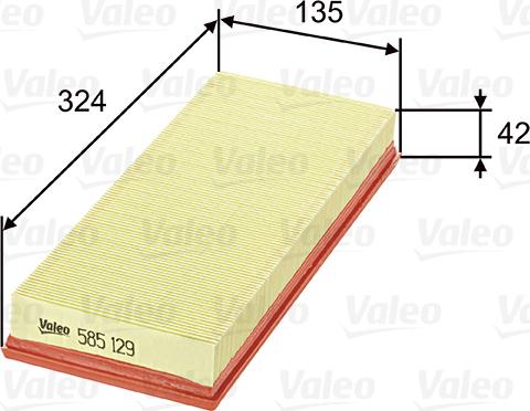 Valeo 585129 - Воздушный фильтр autodnr.net