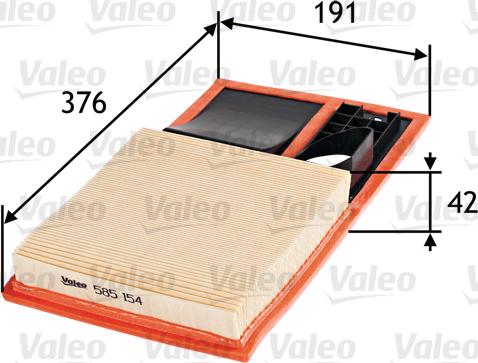 Valeo 585154 - Воздушный фильтр autodnr.net
