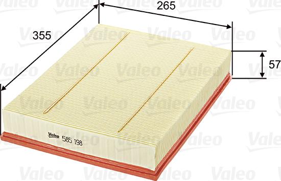 Valeo 585198 - Воздушный фильтр autodnr.net