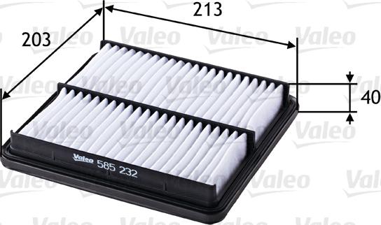 VALEO 585232 - Повітряний фільтр autocars.com.ua