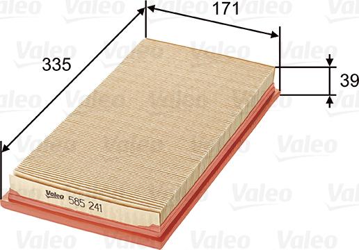 VALEO 585241 - Повітряний фільтр autocars.com.ua