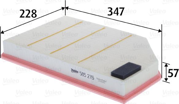 VALEO 585276 - Повітряний фільтр autocars.com.ua