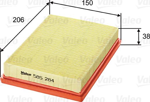 Valeo 585284 - Воздушный фильтр autodnr.net