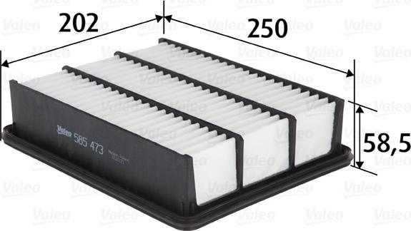 VALEO 585473 - Повітряний фільтр autocars.com.ua