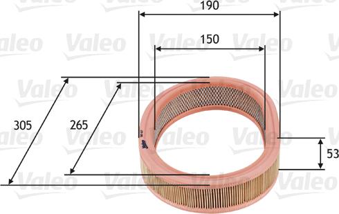 Valeo 585627 - Повітряний фільтр autocars.com.ua