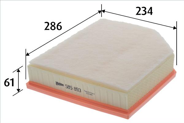 VALEO 585893 - Повітряний фільтр autocars.com.ua