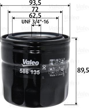 Valeo 586135 - Масляный фильтр autodnr.net