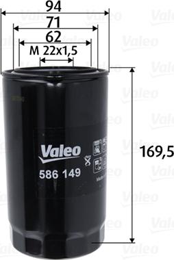 Valeo 586149 - Масляный фильтр autodnr.net