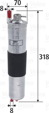 Valeo 587034 - Топливный фильтр avtokuzovplus.com.ua