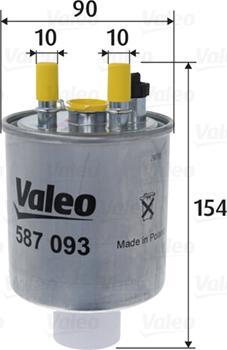 Valeo 587093 - Топливный фильтр avtokuzovplus.com.ua