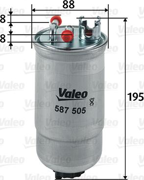 Valeo 587505 - Топливный фильтр avtokuzovplus.com.ua