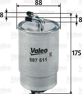 Valeo 587511 - Топливный фильтр avtokuzovplus.com.ua