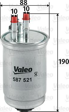 Valeo 587521 - Топливный фильтр avtokuzovplus.com.ua