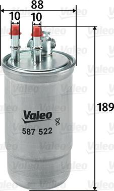Valeo 587522 - Топливный фильтр avtokuzovplus.com.ua