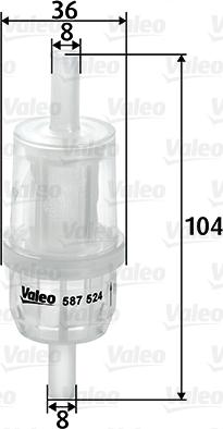 Valeo 587524 - Топливный фильтр avtokuzovplus.com.ua