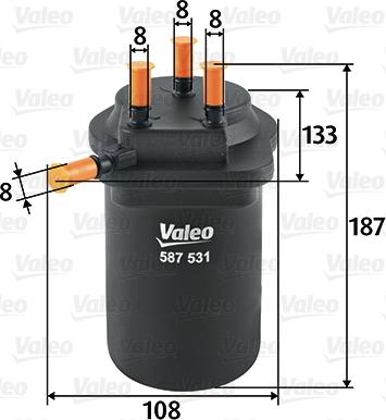 Valeo 587531 - Топливный фильтр avtokuzovplus.com.ua