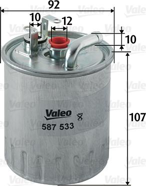Valeo 587533 - Топливный фильтр avtokuzovplus.com.ua