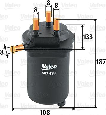 Valeo 587538 - Топливный фильтр autodnr.net