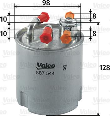 Valeo 587544 - Топливный фильтр avtokuzovplus.com.ua