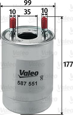 Valeo 587551 - Топливный фильтр avtokuzovplus.com.ua