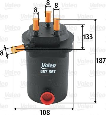Valeo 587557 - Топливный фильтр autodnr.net