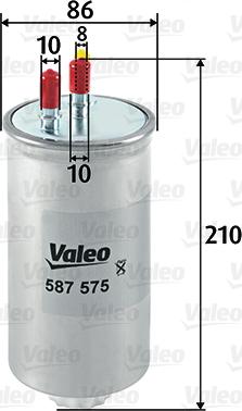 Valeo 587575 - Топливный фильтр avtokuzovplus.com.ua