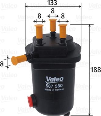 Valeo 587580 - Топливный фильтр autodnr.net