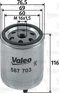 Valeo 587703 - Топливный фильтр autodnr.net