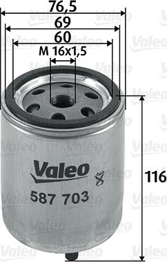 VALEO 587703 - Паливний фільтр autocars.com.ua