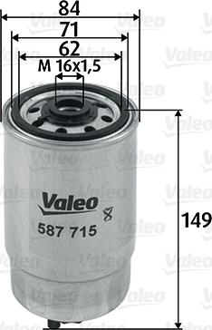 Valeo 587715 - Топливный фильтр autodnr.net