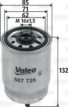 Valeo 587726 - Топливный фильтр autodnr.net