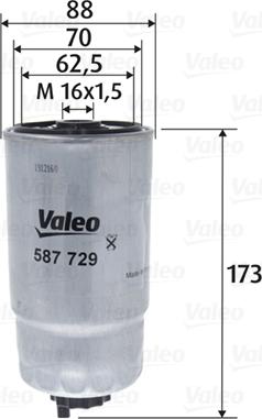 Valeo 587729 - Топливный фильтр avtokuzovplus.com.ua