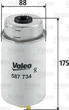 Valeo 587734 - Топливный фильтр avtokuzovplus.com.ua
