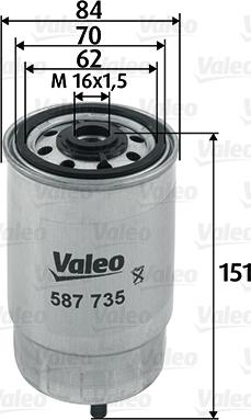 Valeo 587735 - Топливный фильтр avtokuzovplus.com.ua