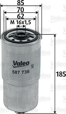Valeo 587736 - Топливный фильтр avtokuzovplus.com.ua