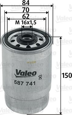 Valeo 587741 - Топливный фильтр avtokuzovplus.com.ua