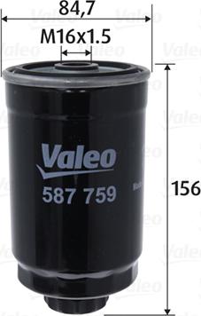 Valeo 587759 - Топливный фильтр avtokuzovplus.com.ua