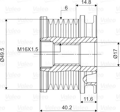 Valeo 588016 - Шкив генератора, муфта avtokuzovplus.com.ua