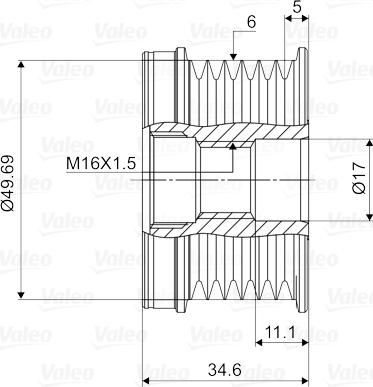 Valeo 588018 - Шкив генератора, муфта avtokuzovplus.com.ua