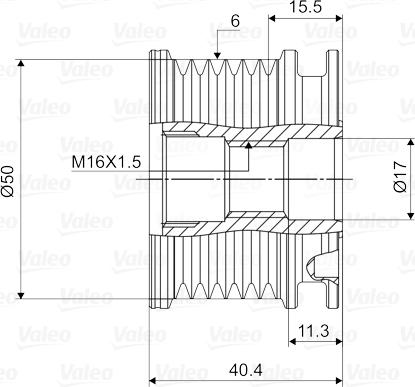 Valeo 588020 - Шкив генератора, муфта avtokuzovplus.com.ua