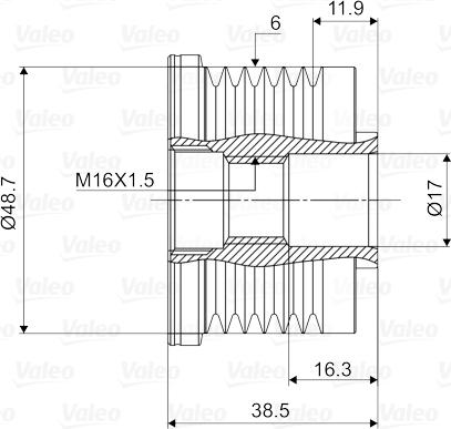 Valeo 588029 - Шкив генератора, муфта avtokuzovplus.com.ua