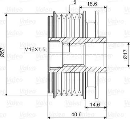 Valeo 588043 - Шкив генератора, муфта avtokuzovplus.com.ua