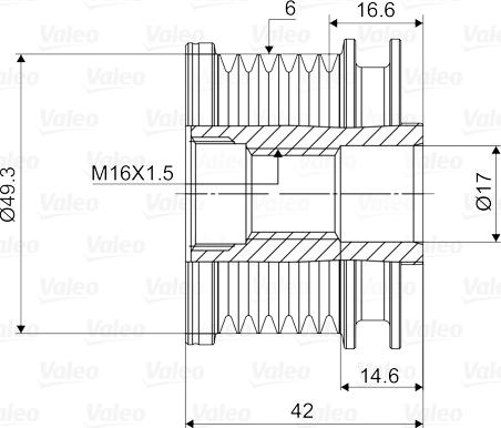 Valeo 588048 - Шкив генератора, муфта avtokuzovplus.com.ua